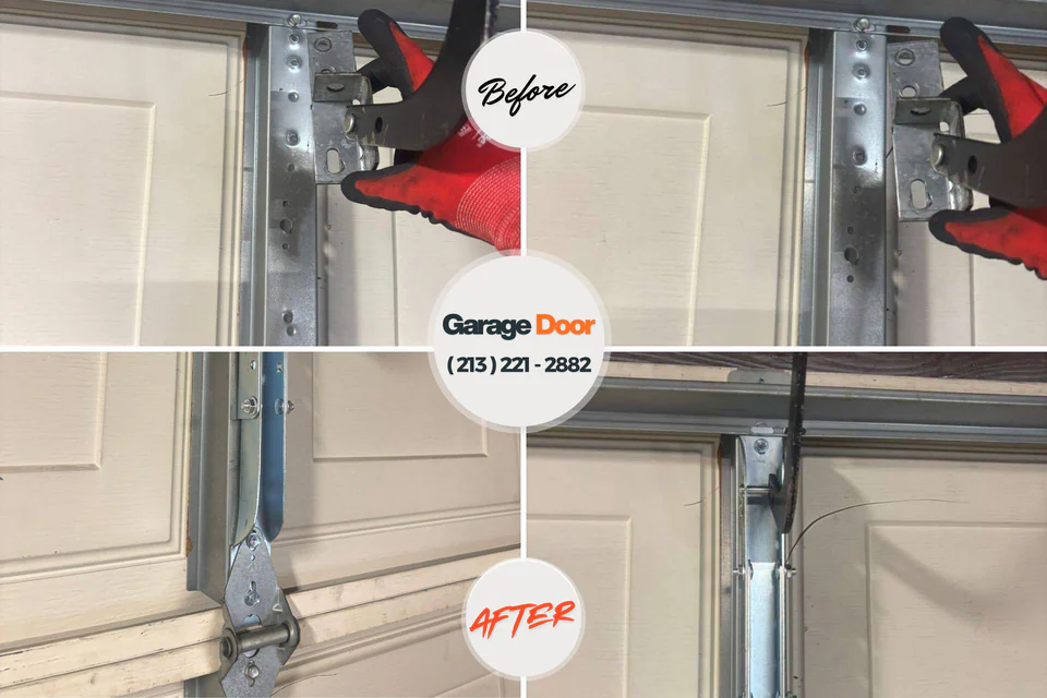 Before and after: garage door opener repair Goreville, IL